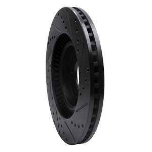 Kia Sorento Brake Rotor (1) - Front Left - R1 Concepts - Drilled & Slotted - Black - `15-`20